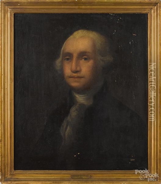 George Washington Portrait Oil Painting - Arthur Burdett Frost Sr.