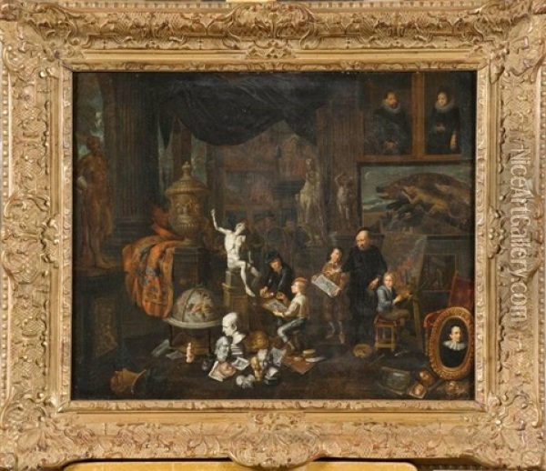 Visite Dans Le Cabinet De L'amateur Oil Painting - Jan Josef Horemans the Elder