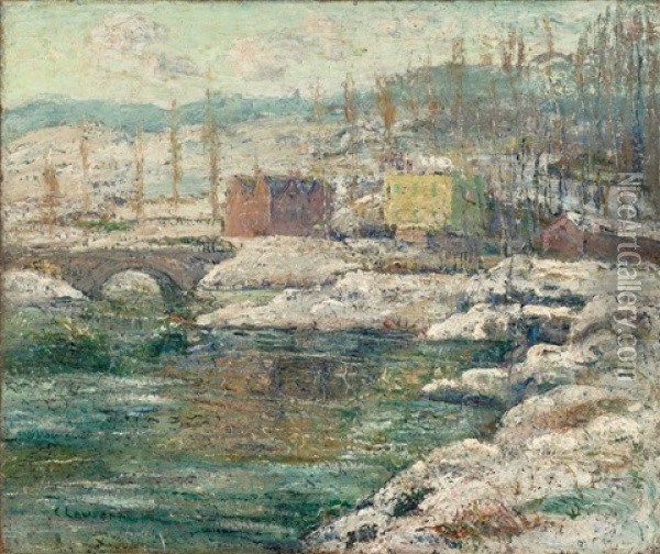 Tibbetts Creek In Winter Oil Painting - Ernest Lawson