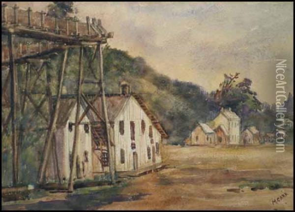 Bc Mining Town Oil Painting - Emily M. Carr