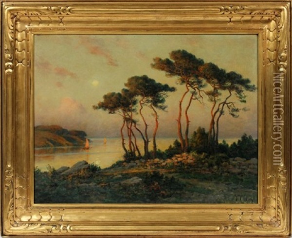 Coastal Scene Oil Painting - Georges Philibert Charles Maroniez