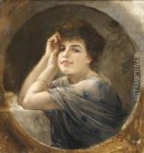 Geraldine Farrar Portreja, 1900-1910 Korul Oil Painting - Friedrich August von Kaulbach
