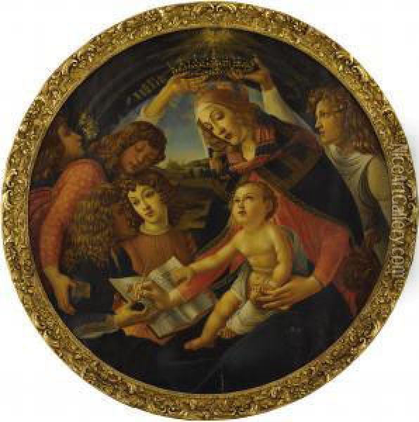 Madonna Of The Magnificat (madonna Del Magnificat) Oil Painting - Sandro Botticelli