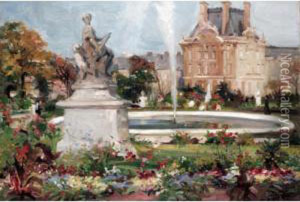 Le Jardin Des Tuileries Oil Painting - Paul Michel Dupuy