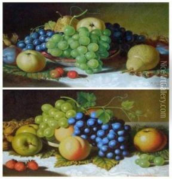 Still Life Studies Of Mixed Fruit Oil Painting - Alexander Stanesby