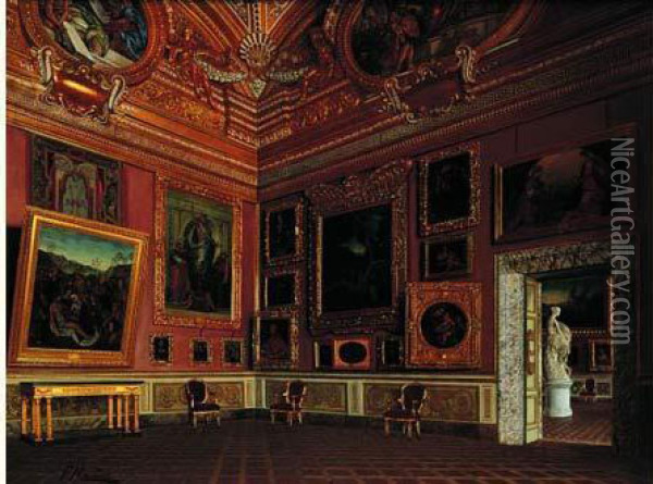 La Salle De Saturne Au Palais Pitti A Florence Oil Painting - F Maestosi