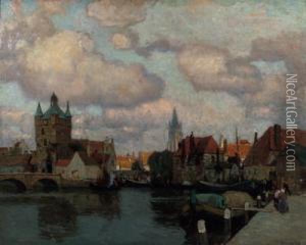 Belgischer Hafen Oil Painting - Karl O'Lynch Van Town