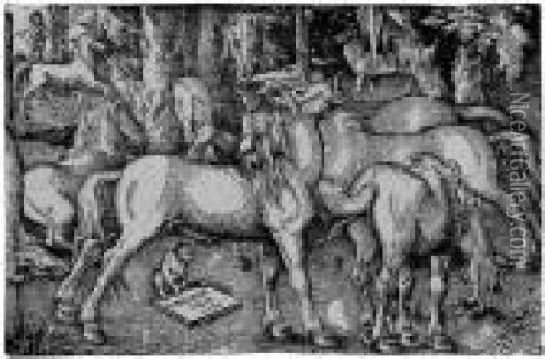 Die Sieben Pferde Oil Painting - Hans Baldung Grien