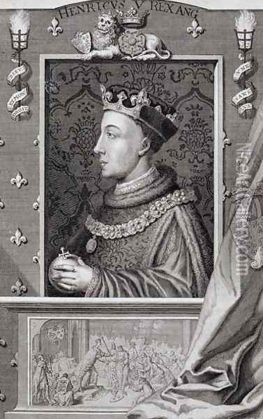 Henry V 1387-1422, after a painting in Kensington Palace Oil Painting - George Vertue