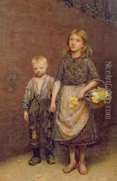 Wont You Buy My Pretty Flowers 1887 Oil Painting - Emma Magnus