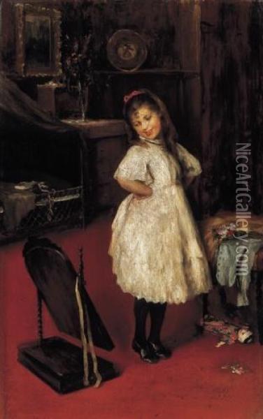 Little Girl Oil Painting - Artur Lajos Halmi