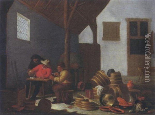Interieur Oil Painting - Pieter de Bloot