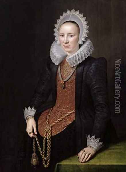 Portrait of a Lady aged 29 1615 Oil Painting - Michiel Jansz. van Miereveld