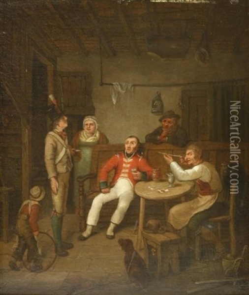 Soldiers' Tales Oil Painting - Joseph Rhodes
