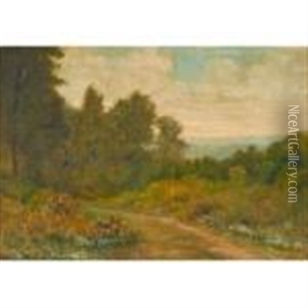 Landscape With Trail Oil Painting - William Sartain