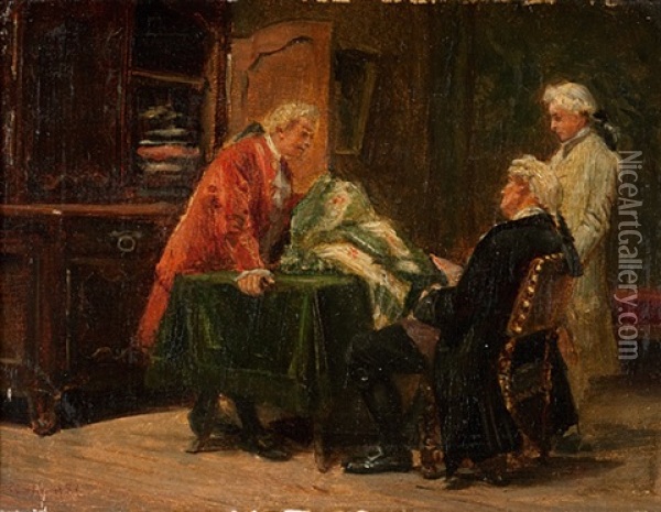 Beim Tuchhandler Oil Painting - Benjamin Eugene Fichel