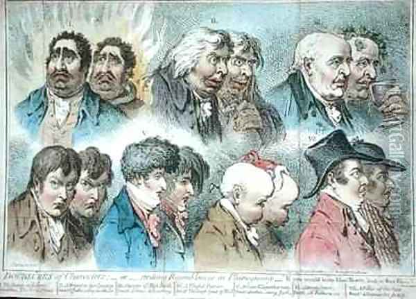 Doublures of Characters or Striking Resemblances in Phisiognomy Oil Painting - James Gillray
