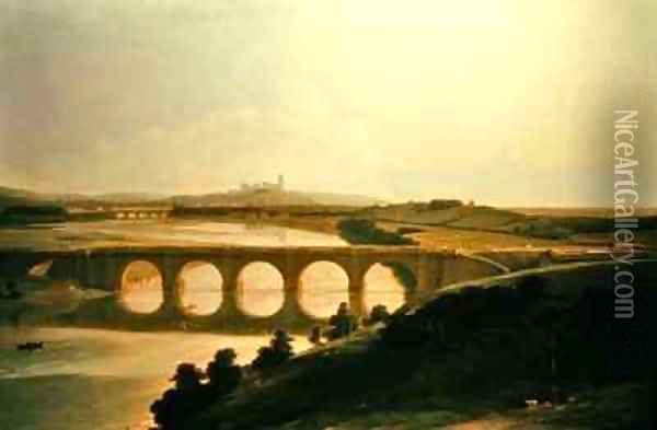 Lune Aqueduct Oil Painting - Thomas Daniell