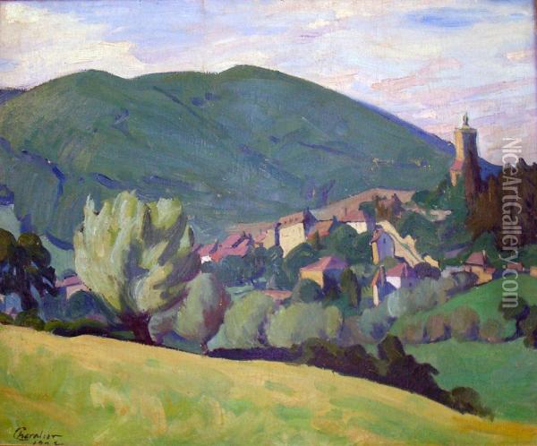 Village En Montagne Oil Painting - Ernest Jean Chevalier