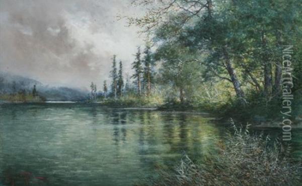 By The Lake Oil Painting - Hugo Anton Fisher