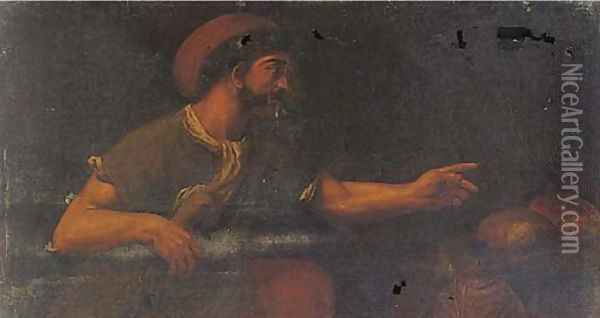 A soldier in a tavern Oil Painting - Neapolitan School
