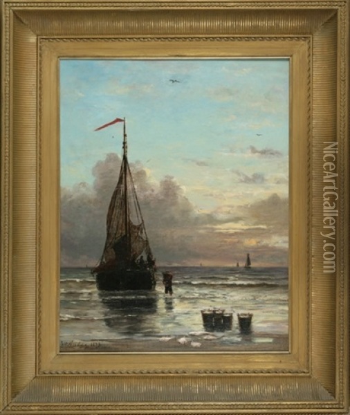 Return Of The Fishing Fleet At Sunset Oil Painting - Hendrik Willem Mesdag