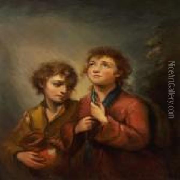 Two Boys Oil Painting - Bartolome Esteban Murillo