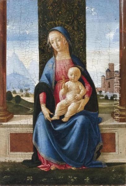 Madonna Col Bambino Oil Painting - Domenico Ghirlandaio