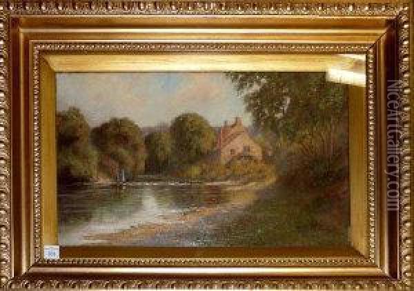 A Watermill On The Tees Oil Painting - George Barclay Wishart