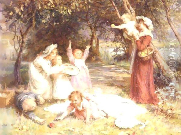 The Family Picnic Oil Painting - Frederick Morgan