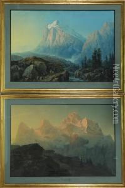 La Jungfrau Prise Du Wengernalp Oil Painting - Ludwig Bleuler