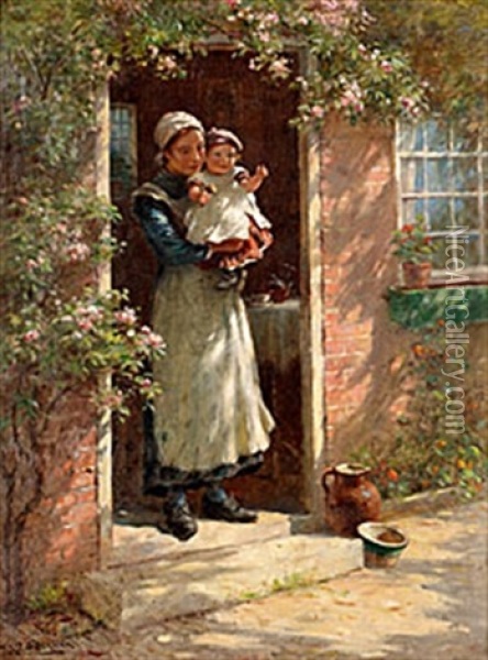 Waiting For Father Oil Painting - William Kay Blacklock