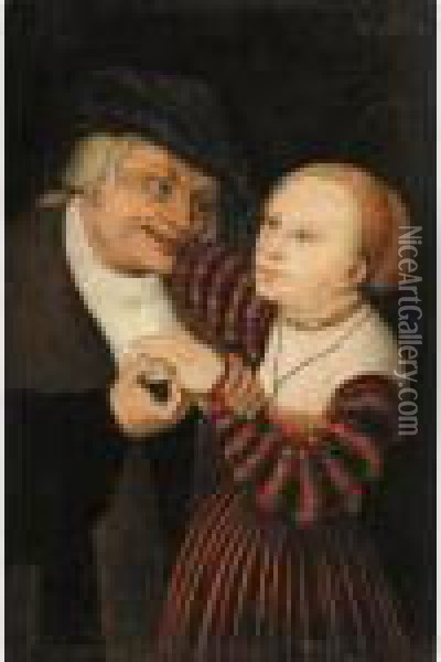 The Ill-matched Lovers Oil Painting - Lucas The Elder Cranach