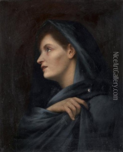 Portrait De La Vierge Oil Painting - Jules Elie Delaunay