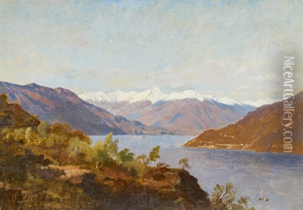 Vue Du Lac Des Quatre Cantons Oil Painting - Johann-Joseph Geisser