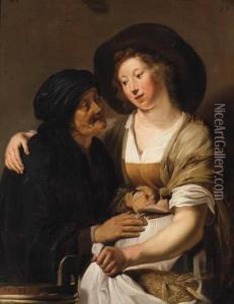 Ruth And Naomi Oil Painting - Pieter de Grebber