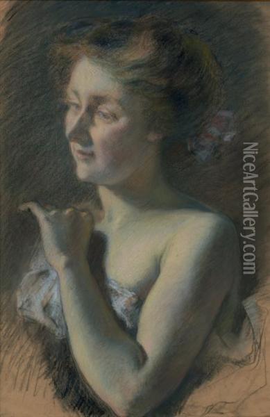Portrait De Femme En Buste Oil Painting - Paul Albert Besnard