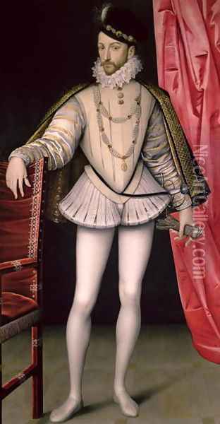 Charles IX (1550-74) King of France Oil Painting - Francois Clouet