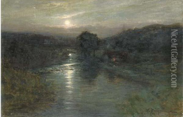 Moonlight On The Feugh Oil Painting - Joseph Farquharson