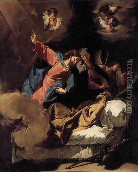 The Death of Joseph Oil Painting - Giovanni Battista Pittoni the younger