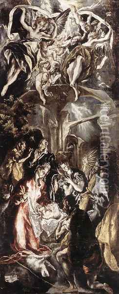Adoration of the Shepherds Oil Painting - El Greco (Domenikos Theotokopoulos)