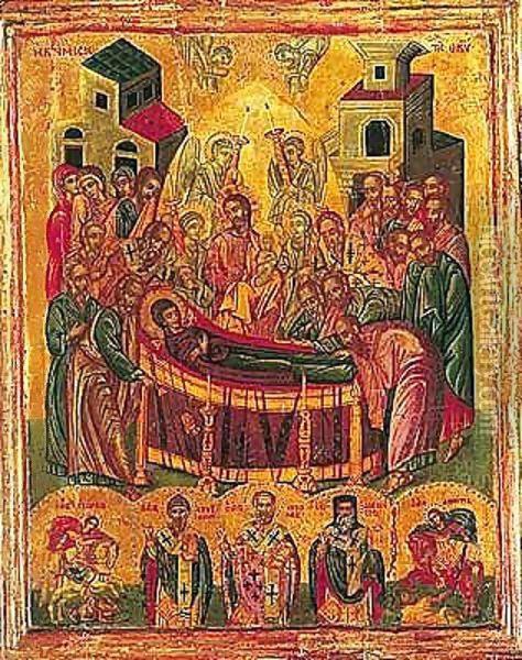 The Dormition of the Virgin Oil Painting - Unknown Painter