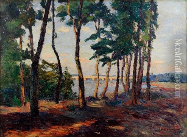 Bord De Loire A Montlouis Oil Painting - Abel Louis Alphonse Lauvray