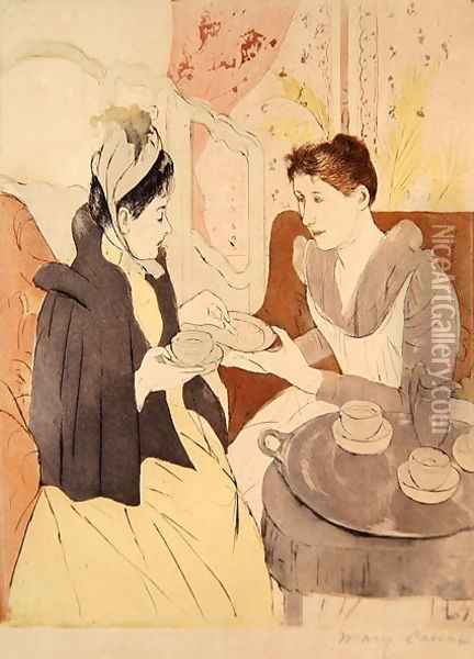 Afternoon Tea Party Oil Painting - Mary Cassatt