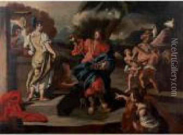 Rebecca And Eliezer At Thewell Oil Painting - Francesco Solimena