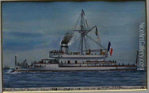 French Iron Clad Vengeur Oil Painting - James Scott Maxwell