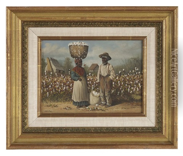Cotton Pickers In The Field Oil Painting - William Aiken Walker