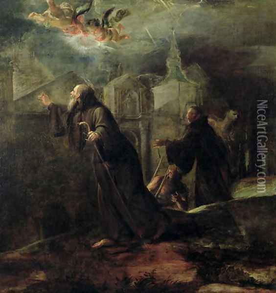 The Vision of St Francis of Paola Oil Painting - Jose Jimenez Donoso