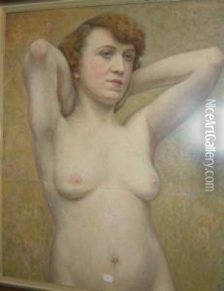 Waldur, Pastell, Kvinnlig Modell, 1929, 75x58 Oil Painting - Anders Waldur