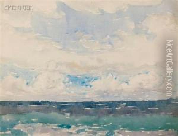 Where Sea Meets Sky Oil Painting - Nellie Littlehale Murphy